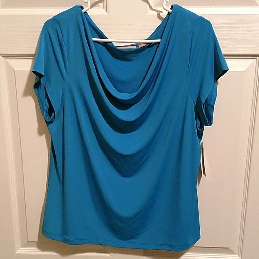 Kim Rogers Sexy blue short sleeve top XL